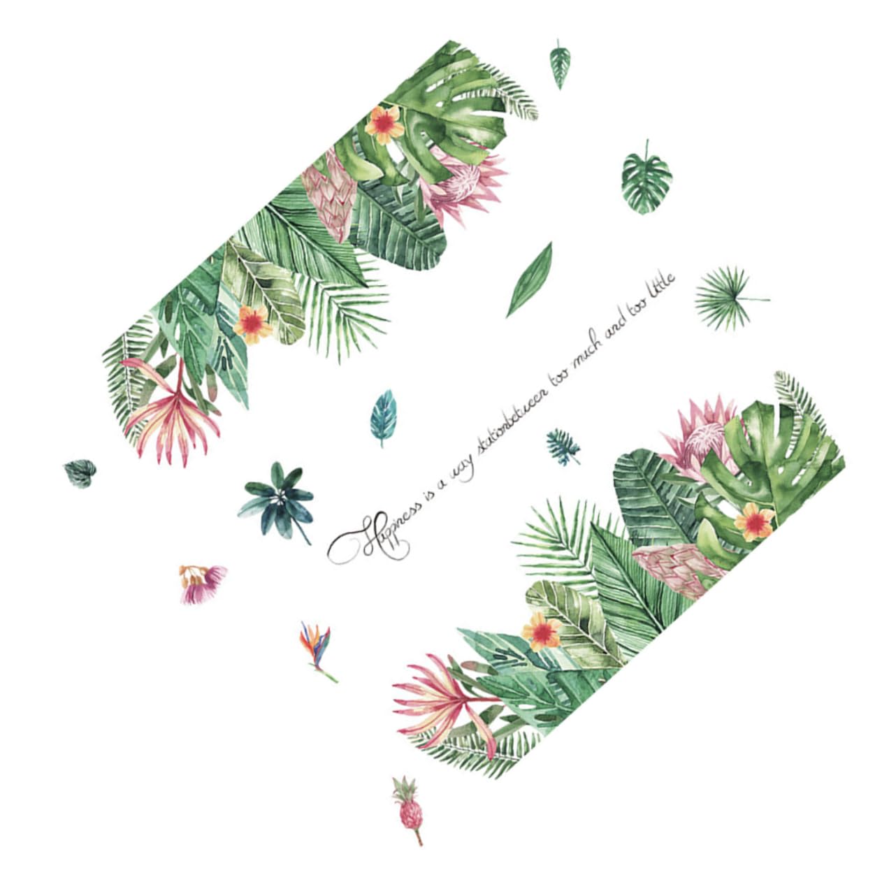 SOIMISS 4stücke Flower Wall Stickers Selbstklebende Wandtattoos Mit Tropischen Blättern Für Schlafzimmer Und Leicht Anzubringen Abnehmbar Dekorative Blumenaufkleber