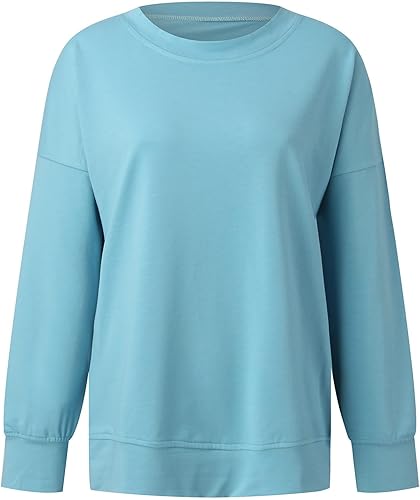 Miniatura 3 de Handyulong Sudaderas para mujer, sudadera casual de manga larga con cuello redondo y estampado a rayas