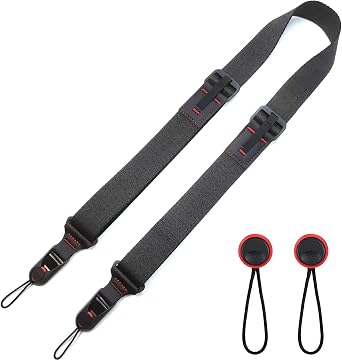 Camera Strap with Quick Release Buckles, Nylon Weave Camera Canvas Neck Shoulder Strap Adjustable Anti-slip Neck Strap for DSLR SLR Digital Cameras Black