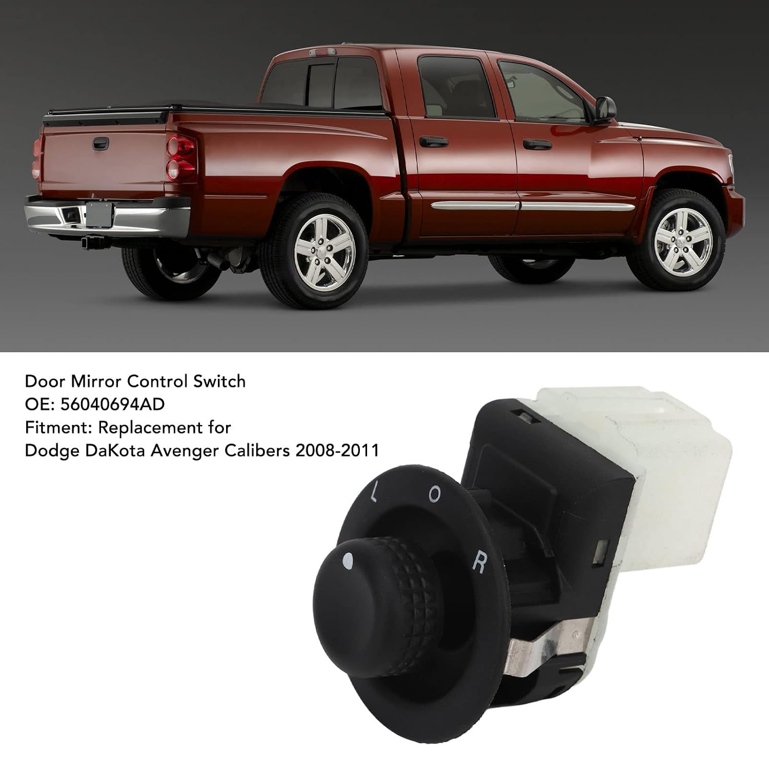 Front Driver Side Door Mirror Switch, 56040694AD Control Switch, Door Mirror Control Replacement for Select Model