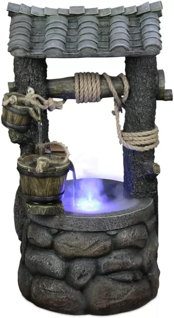 Fountain Tabletop Tabletop Water Fountain Garden Floor Fountain Ornament Outdoor Lucky Water Ornament Garden Decoration Ornament Indoor Fountain