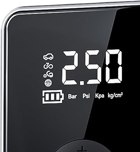 Miniatura 6 de Bomba de aire para neumáticos de automóvil, inflador inalámbrico con pantalla digital con luz, bomba de aire eléctrica recargable con apagado