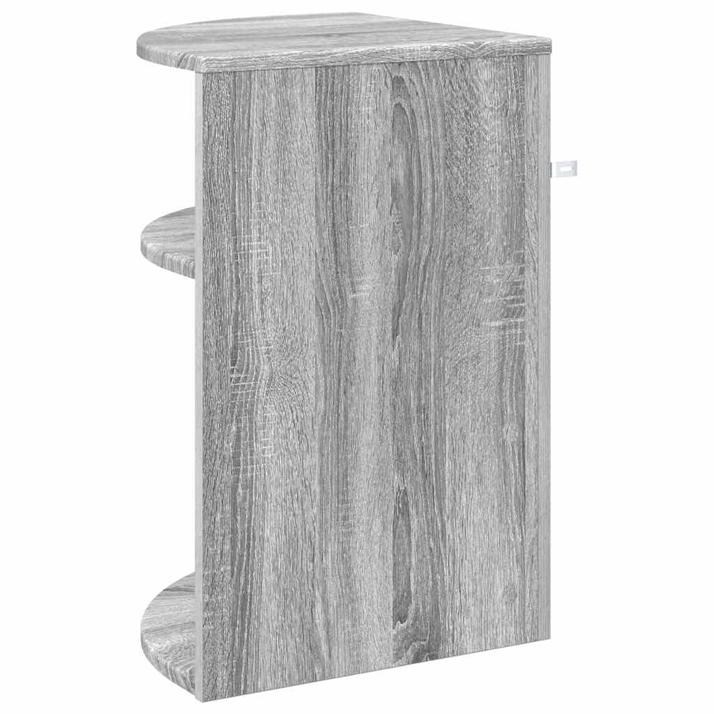 Mesa auxiliar moderna gris Sonoma 39,7 x 39,7 x 60 cm, mesa rectangular de madera de ingeniería con almacenamiento, ideal para salón, mandos a distancia y libros