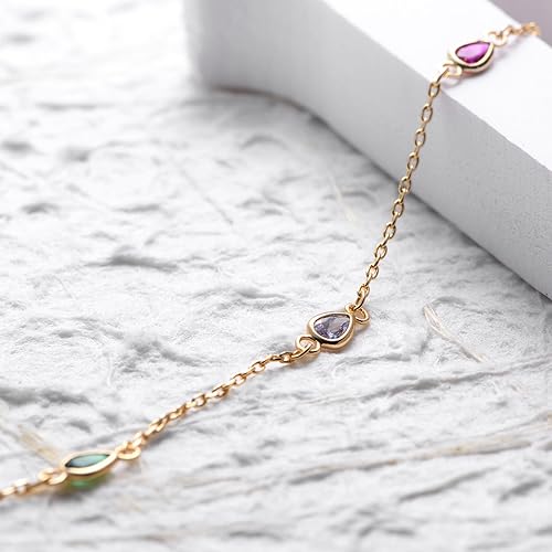 Miniatura 8 de Dainty Colorful Choker Necklace for Women 18K Gold Plated Multicolor Link Chain Choker, Paper Clip T Necklace, Coloured Cubic Zirconium Necklace for