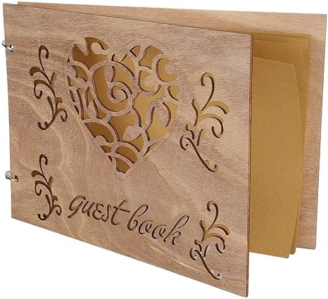 Amazon Co Jp 木製の結婚式のゲストブックアルバムメッセージノートウェディングエンゲージメントデコレーションイベントパーティー用品デコレーションゲストブック 3 文房具 オフィス用品