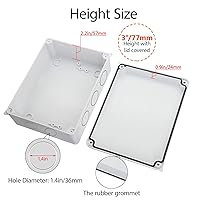 Vista 6 de LeMotech Caja de conexiones, Caja eléctrica IP65 resistente al agua y al polvo de plástico ABS para proyecto electrónico, color blanco 19.9 x 15.5 x