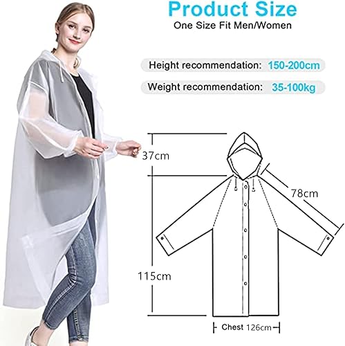 Miniatura 2 de Ponchos de lluvia reutilizables para adultos, 2 piezas de EVA portátiles impermeables para mujeres y hombres con capucha para Disney al aire libre