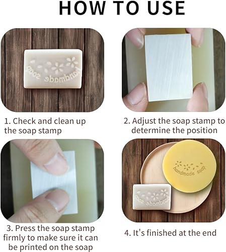 Miniatura 5 de Sello de jabón hecho a mano para bricolaje, sello de jabón de resina, sello hecho a mano, capítulo de molde, capítulo de jabón, varios patrones,