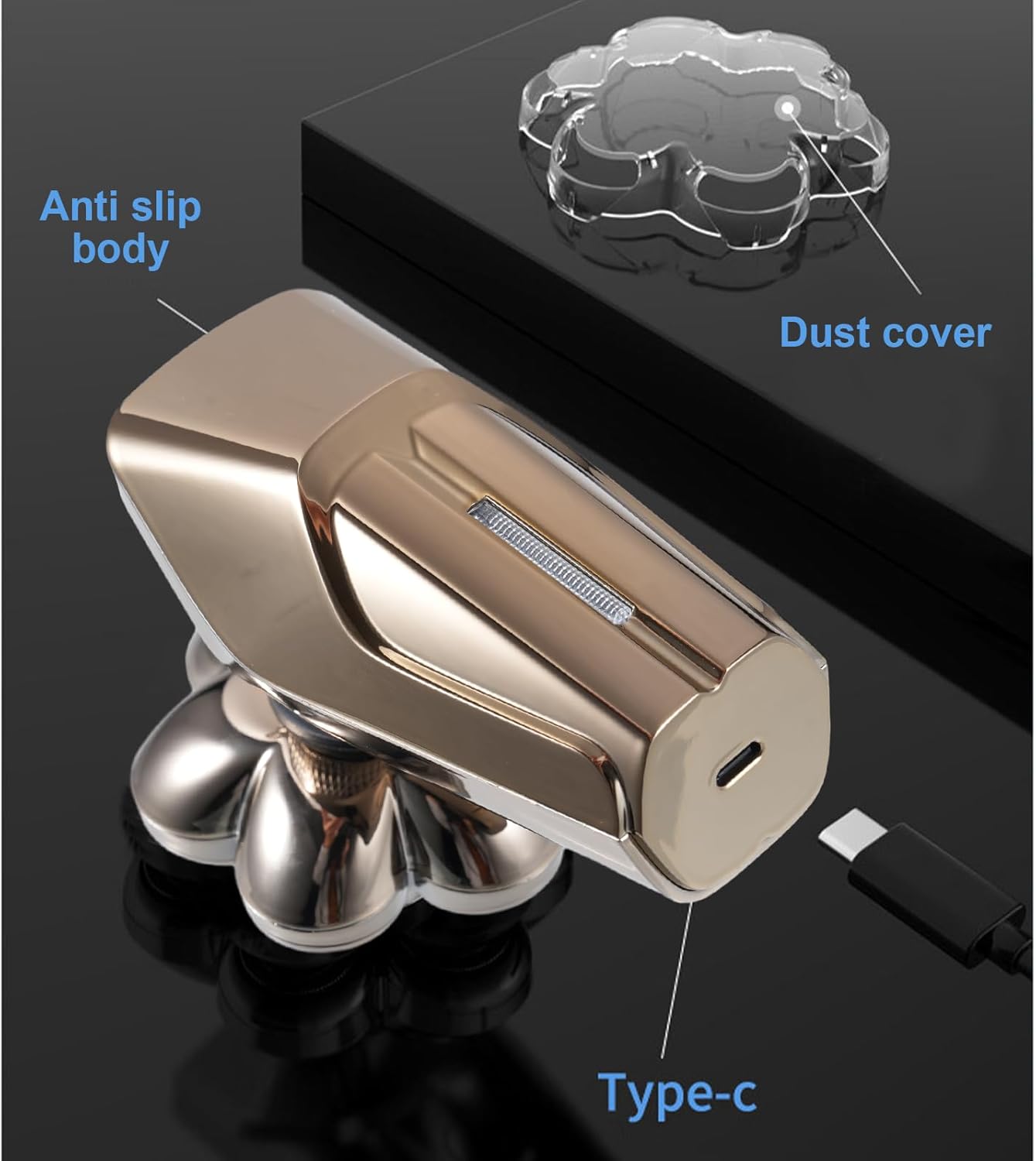 Dioche Electric Shaver for Men, 7 Floating Heads Beard Hair Clipper Nose Trimmer Face Massager, with LCD Display and Type C Charging, for Full Body Washable Grooming Kit