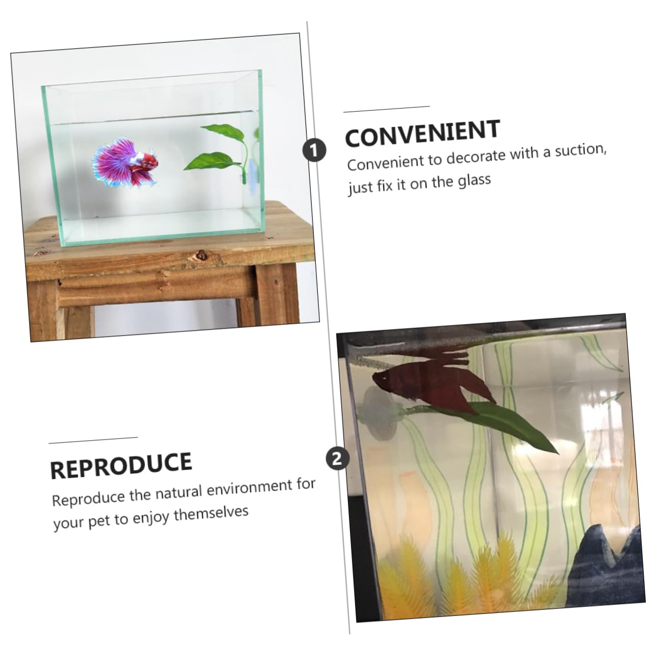 Toddmomy 18piezas Artificiales para Acuarios Decoración De Paisaje Simulación Ventosas para Tanques De Peces Diseño De Doble Accesorios para Acuarios De Agua Dulce y Salada