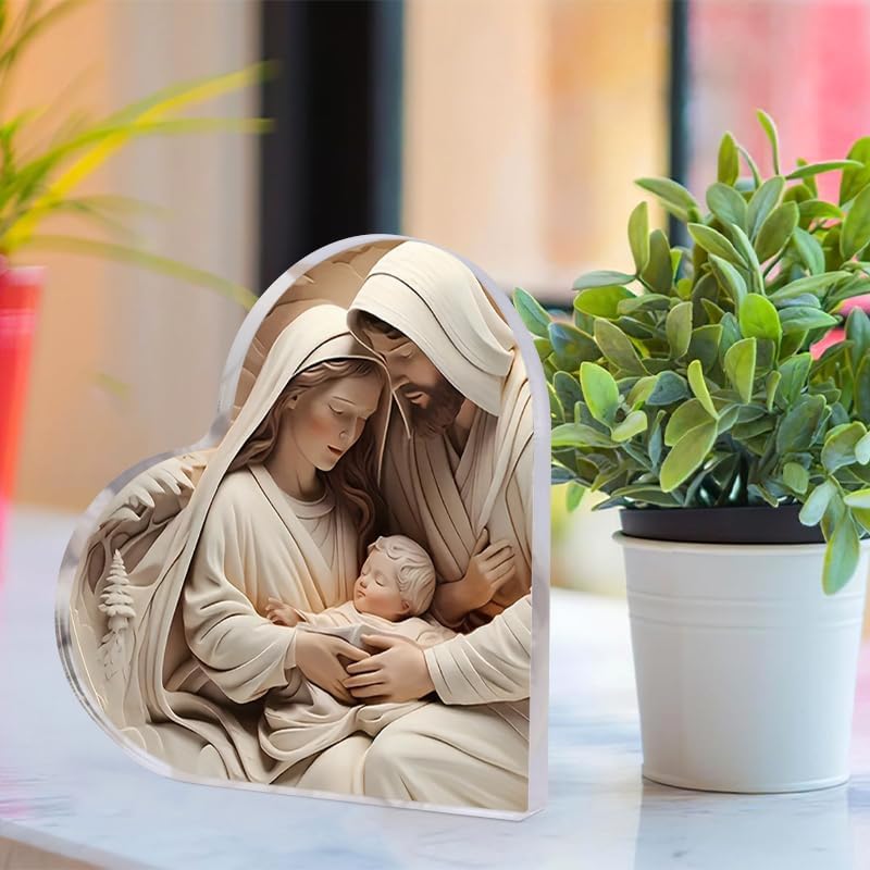 Miniatura 4 de Carteles y placas decorativas de acrílico en forma de corazón de Navidad, ideal para regalar o decoración personal, adecuado para decoración