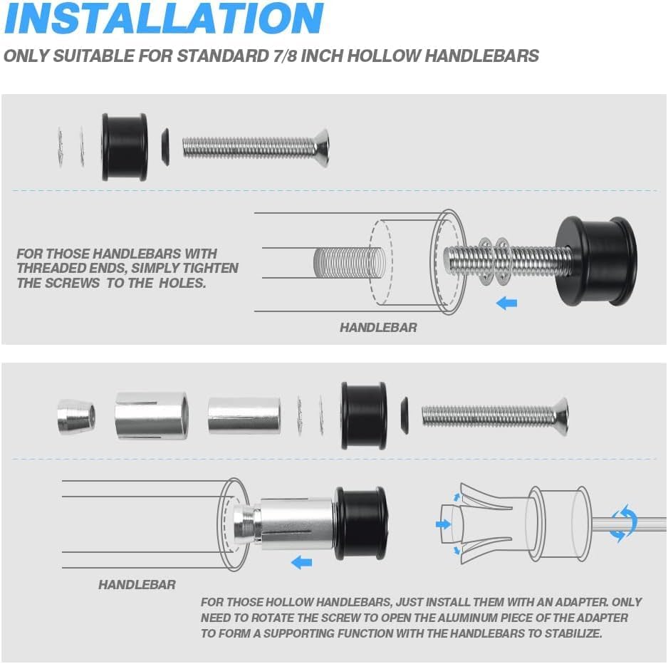 7/8 Motorcycle Mirrors,Bar End Rear View Mirrors Compatible with Honda Grom,Ducati, Suzuki,Yamaha, Kawasaki and More (RED)