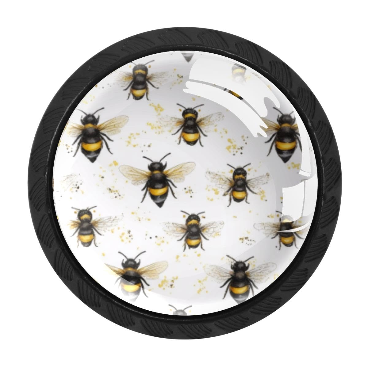 HEOEH 4 PCS Kitchen Cabinet Knobs, Bees Drawer Knobs Dresser Handles