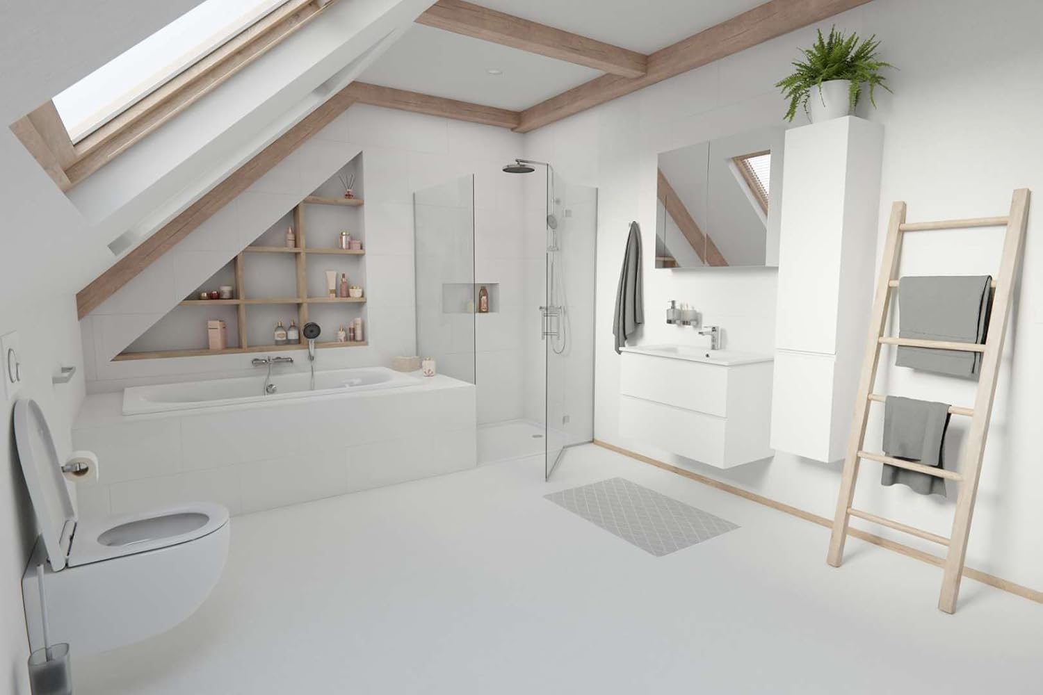 kielle Oudee 30102000 WC installed in a modern bathroom, seat open