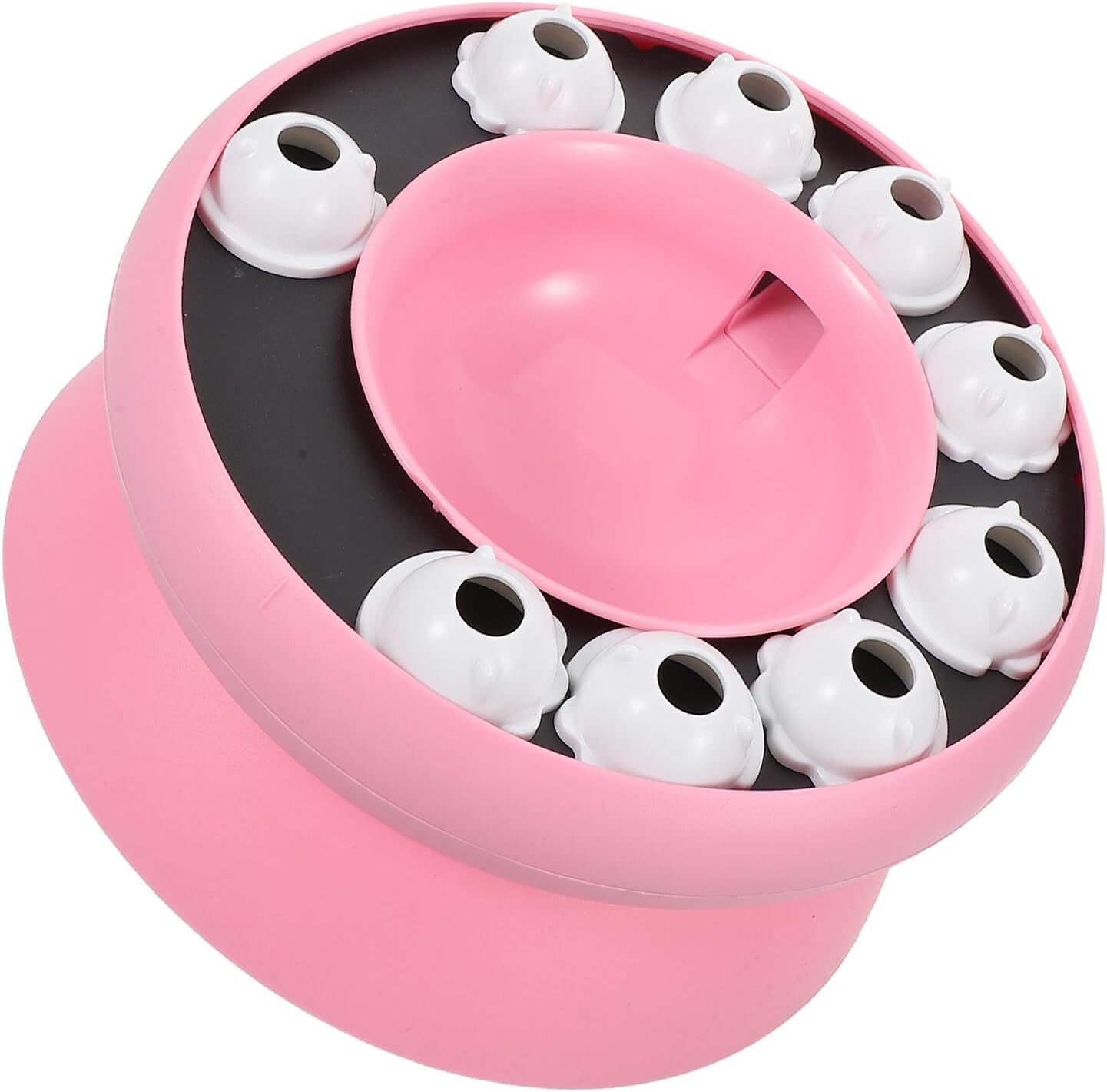 SHINEOFI Slow Feeder Cat Bowl Interactive Puzzle Plastic Sloping Slow Eating Feeder Pink Pet Feeding Dish for Cats and Kittens