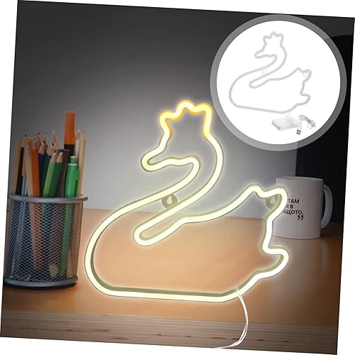 Miniatura 6 de OSALADI Letrero de neón de cisne, decoración de habitación de niños, luces nocturnas para habitación de niños, tapicería, decoración de lámpara LED