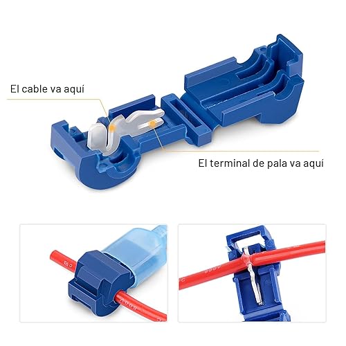 Miniatura 4 de Nilight - 50004R 120 piezas/60 pares de terminales de cable de empalme rápido T-Tap autopelado con nailon totalmente aislado macho, kit