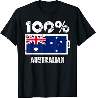 Australia Flag Support | 100% Australian Battery Power T-Shirt