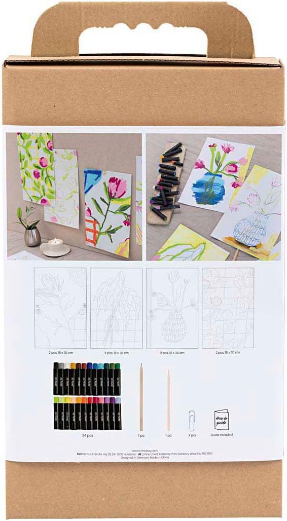 Creativ Company CC Mini Hobby Set Oil Pastel Flowers 24 colors