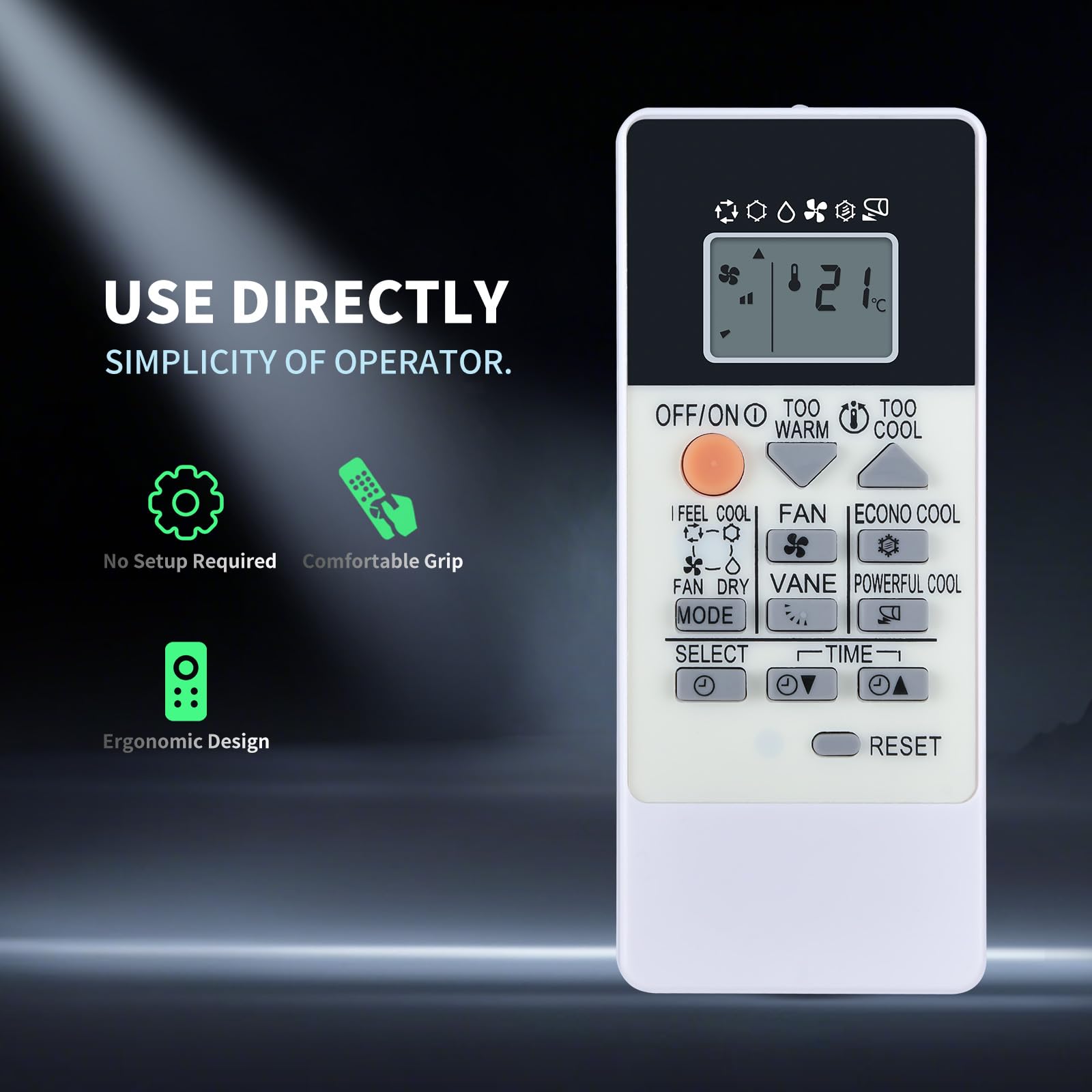 MITSUBISHI MSZ-GE22VA, MSZ-GE25VA, MSZ-GE35VA, MSZ-GB50VA, MSZ-GE60VA, MSZ- GE71VA - telecomando retroilluminato di lusso - 25.6 EUR : REMOTE CONTROL WORLD