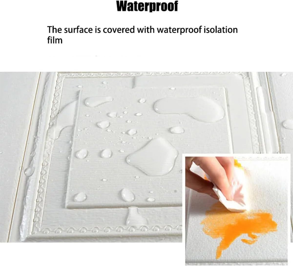 40PCS Self Adhesive Wallpaper, 13.77"x13.77" Waterproof 3D Wall Panels for TV Background Living Room Bedroom Home Office Decoration, A