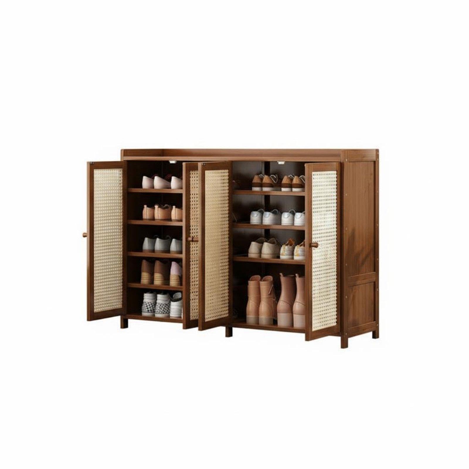 Multi-Layer Footwear Storage Unit Space Saving Design Multi-Tier Shoe Storage Cabinet Adjustable Shelves Household Furniture for Hallway, Corridor 4-Door 6-Layer-image-11