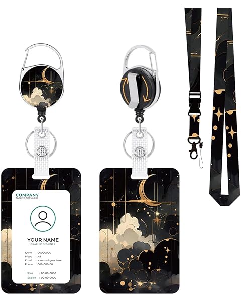 ID Badge Holder with Lanyard, Detachable Lanyard and Retractable Badge Reel Clip, V...