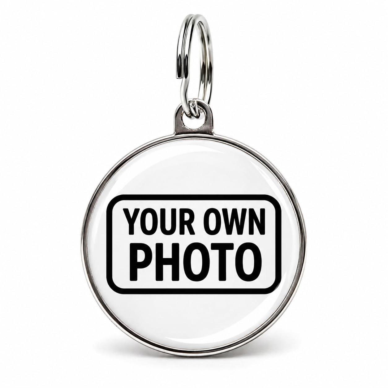Customised Dog Tag – Upload Any Image or Design – Custom Photo Pet ID Tag for Dogs & Cats – Double-Sided Waterproof Metal Dog Tag with Picture or Custom Text
