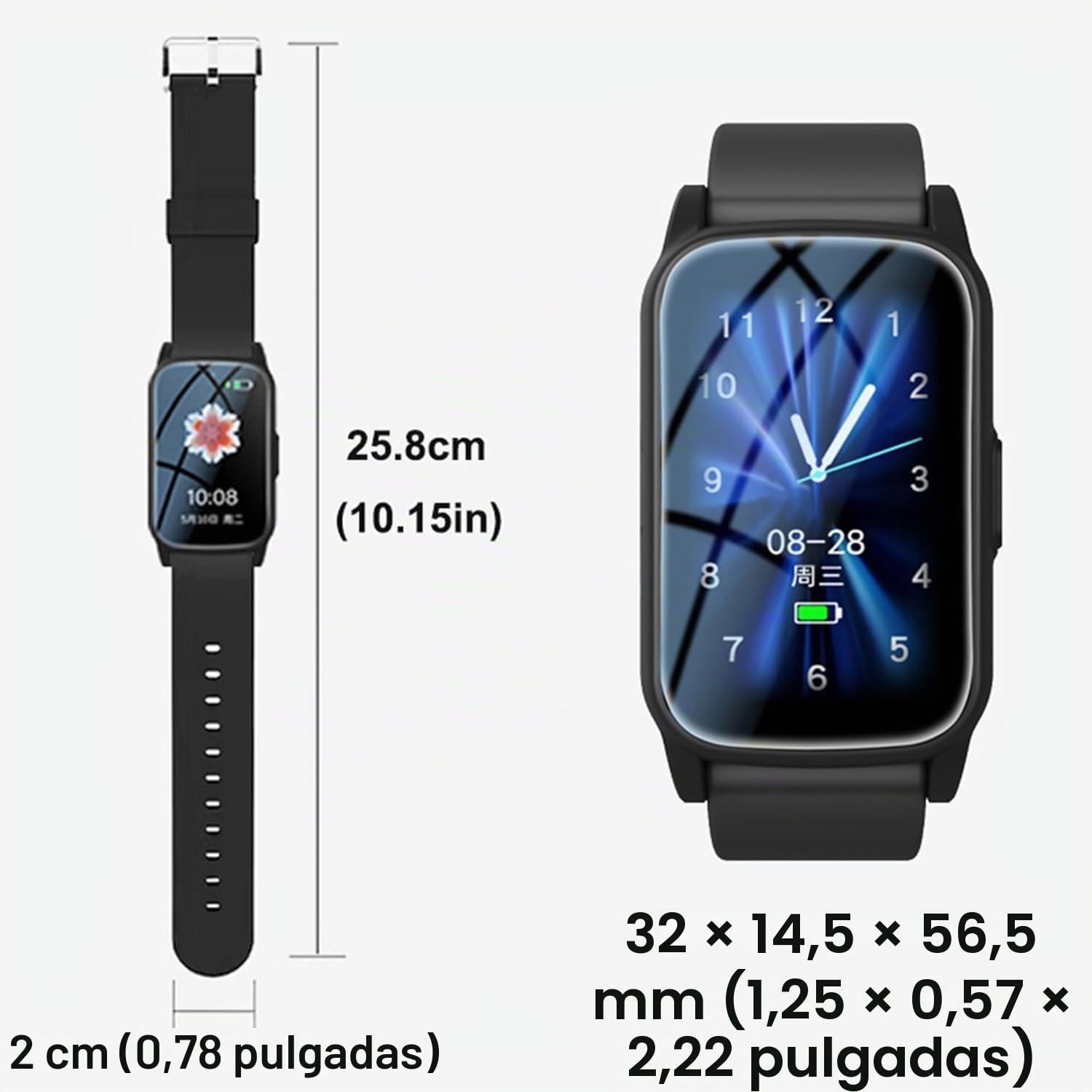 Genérico Reloj Inteligente para Mayores Detección de Caídas Pulsera Inteligente con Botón SOS Dispositivos de Alerta de Caídas Reloj GPS para Demencia y Alzheimer (Negro)