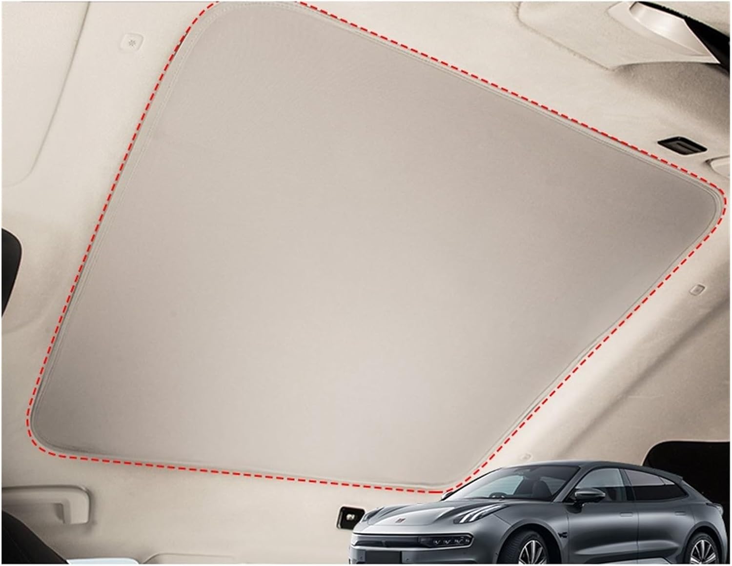 Compatible For ZEEKR 001 X Electrostatic Adsorption Car Roof Sunshade Skylight Blind Shading Windshield Sun Shades Sunroof Curtain(Off white-001)