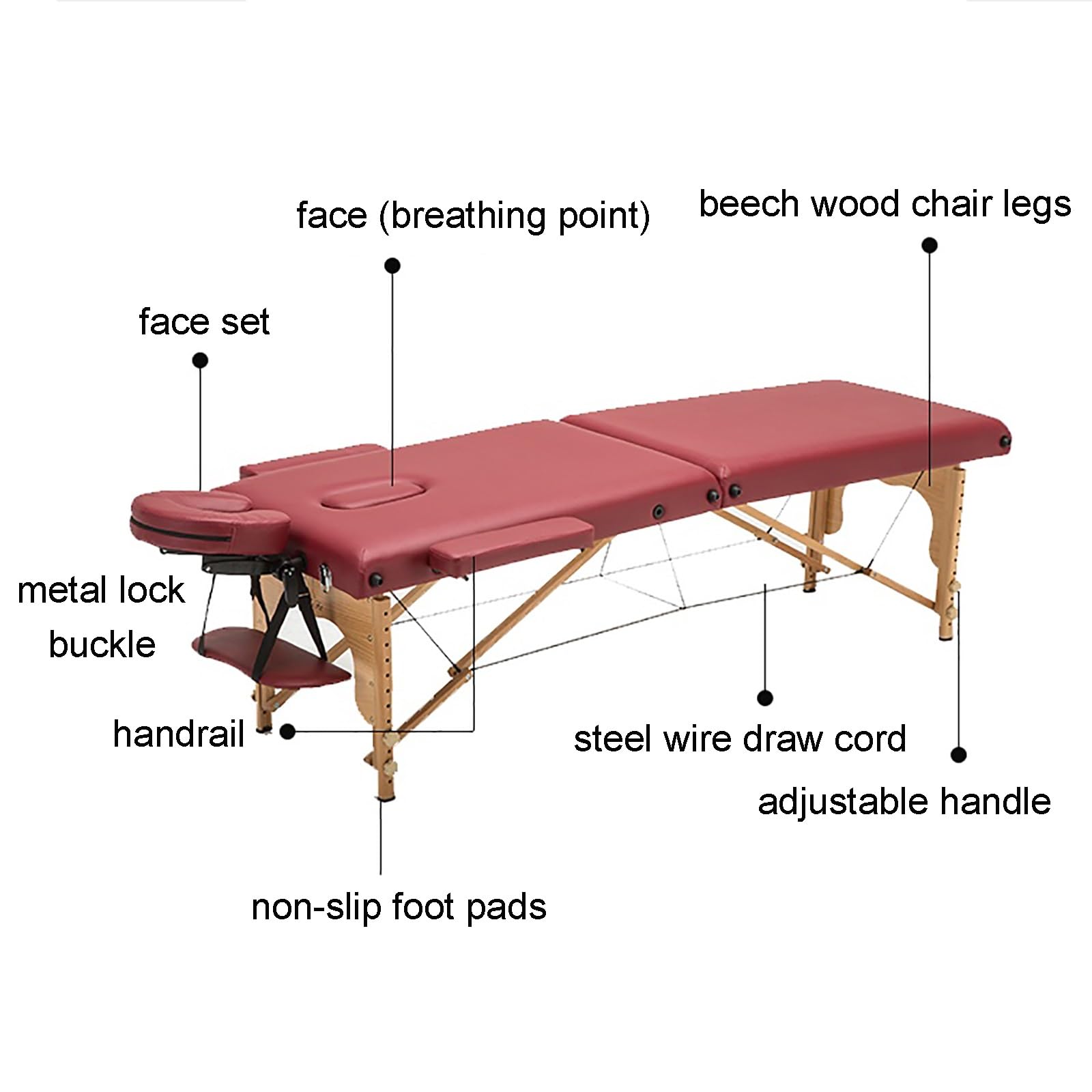 Lettino Massaggio Portatile, Lettino da Massaggio 2 Lettino Portatile Pieghevole for Extension Ciglia Tavolo for Tatuaggi di Bellezza Altezza Regolabile con Borsa for Il Trasporto Lettino da Salone Le