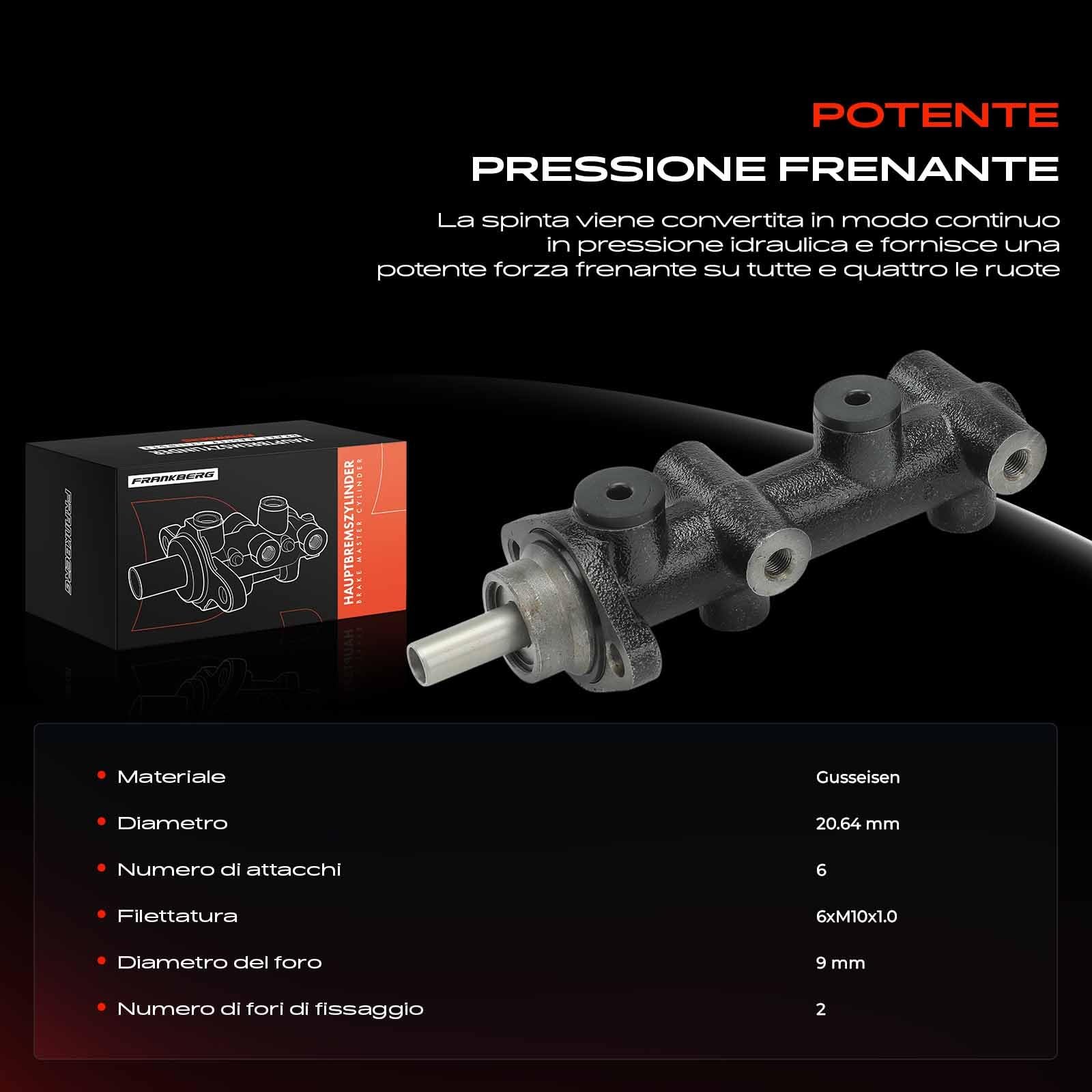 Frankberg Pompa Freno Cilindro di Freno Compatibile con 80 811 813 814 819 853 1.6L S.a.n.t.a.n.a 32B 1.9L S.c.i.r.o.c.c.o 53B 1.3L C.a.d.d.y I 14 1.6L Polo 80 86C 0.9L Replace# 171611019N