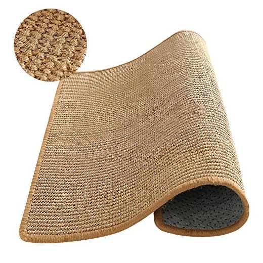 M&MKPET Natural Sisal Cat Scratcher Mat Horizontal Cat Floor Scratching Pad Rug Scratch Pad for Cat Grinding Claws & Protecting Furniture (23.6" 23.6")