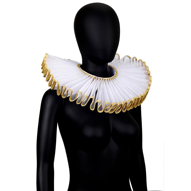 Foto 3 de 8 de HAISENG Elegante disfraz de vampiros de cuello de payaso isabelino renacentista, para bailes de máscaras