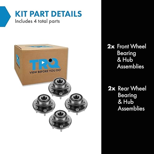 Vista 1295 de TRQ Juego de 2 rodamientos y bujes de rueda trasera izquierda y derecha compatible con Ford Expedition 2007-2010 Lincoln Navigator 2007-2010