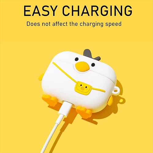 Miniatura 4 de Linda funda de pato para Airpod ProPro 2 Gen 2022 divertidas fundas de silicona Kawaii Cool Air Pods Pro bolsa blanca diseño de pato para Apple