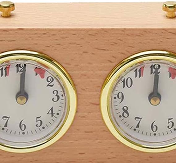 Chess Timer Chess Clock Wooden Analog Game Mechanical Timer Count Up Down Chess Clock Timer Chess Timer Clock Analog Chess Clock for Competition