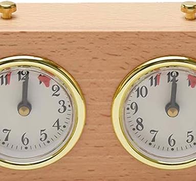 Chess Timer Chess Clock Wooden Analog Game Mechanical Timer Count Up Down Chess Clock Timer Chess Timer Clock Analog Chess Clock for Competition