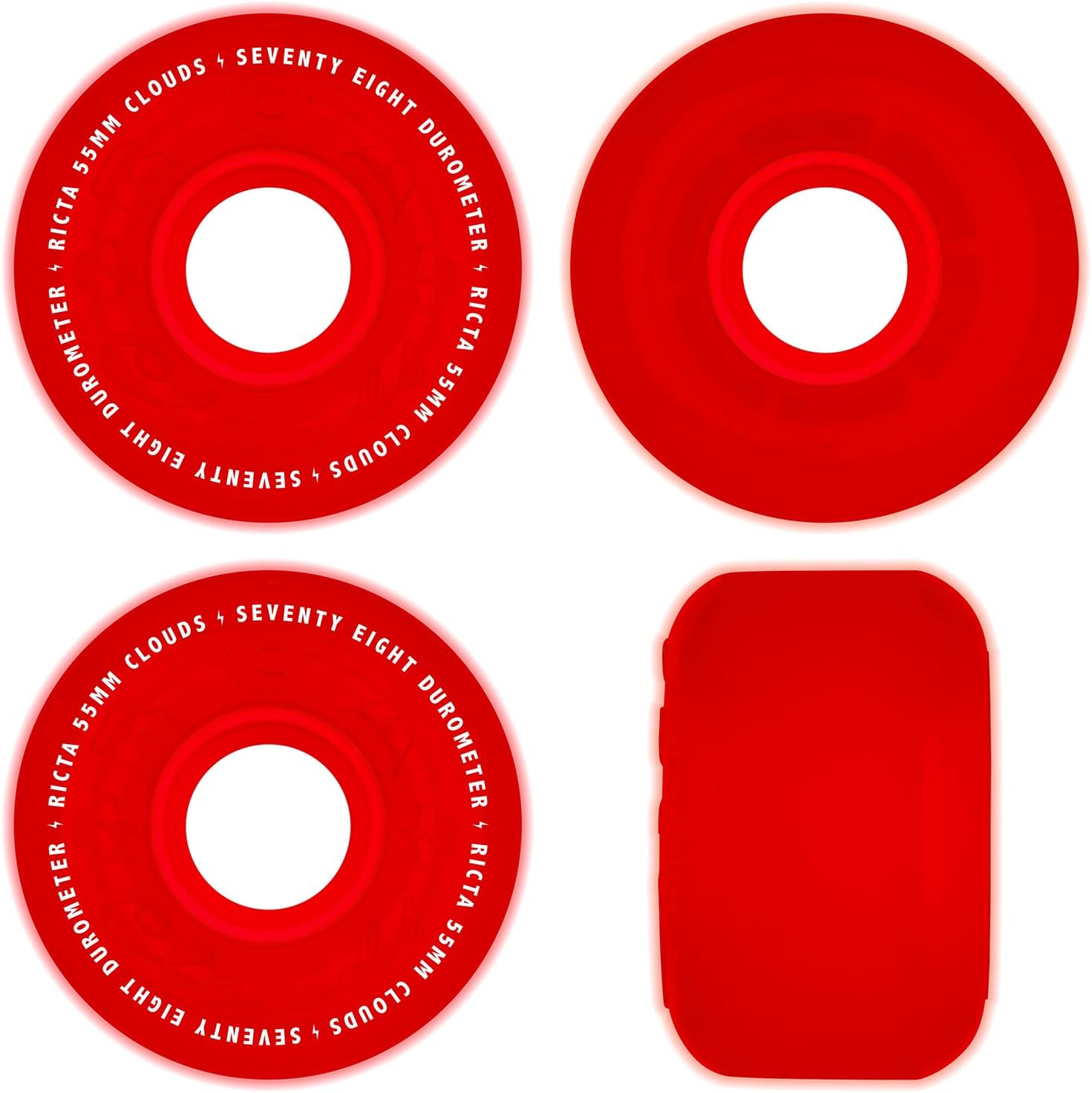 Ricta 55mm Clouds GITD Red 78a Skateboard Wheels