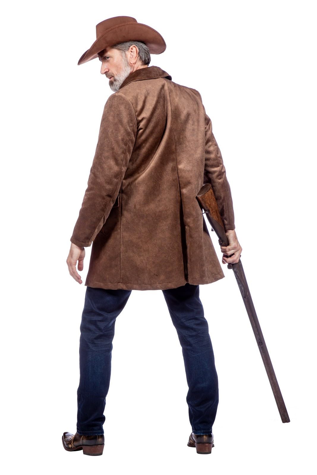 WILBERS & WILBERS 330438 - Western płaszcz dla mężczyzn, brązowy, kowbojski wygląd, karnawał