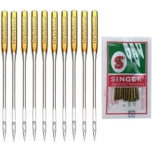 10Pcs Sewing Machine Needles, Universal Size 16, Metal with Large Eye, Sewing Notions and Supplies Machine Needles