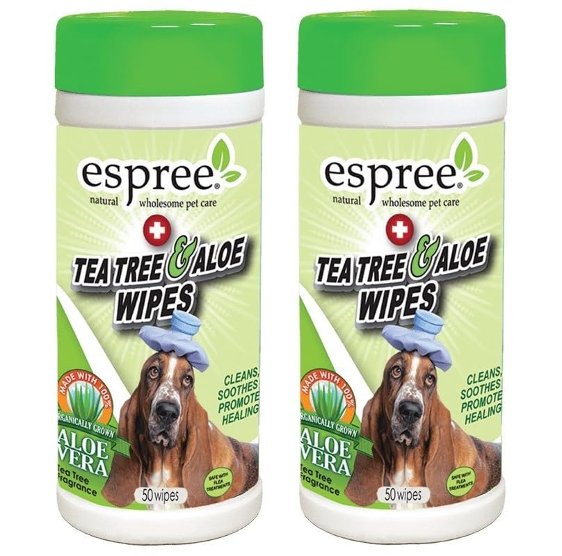 EspreeTea Tree & Aloe Wipes 50 Count - Pack of 2