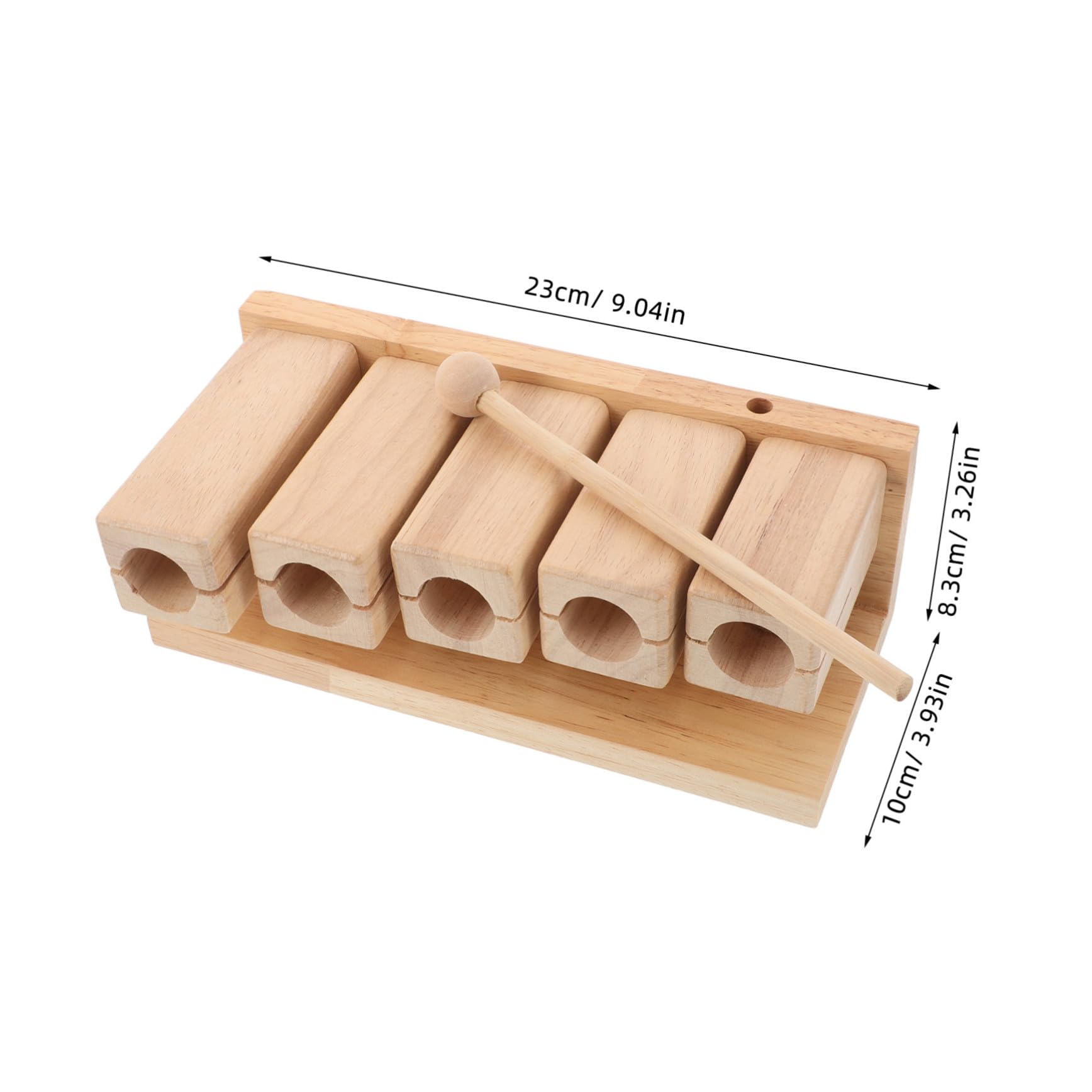 Strumento Percussione in Legno con Mazzuolo, Design Pentatonico a Cinque Toni, Impugnatura Ergonomica e Adatto per Attività Prescolari e Giochi in Famiglia