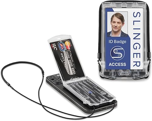 Portatarjetas retráctiles - Soporte retráctil para tarjetas de identificación - Porta tarjetas de identificación retráctiles con funda para teléfono