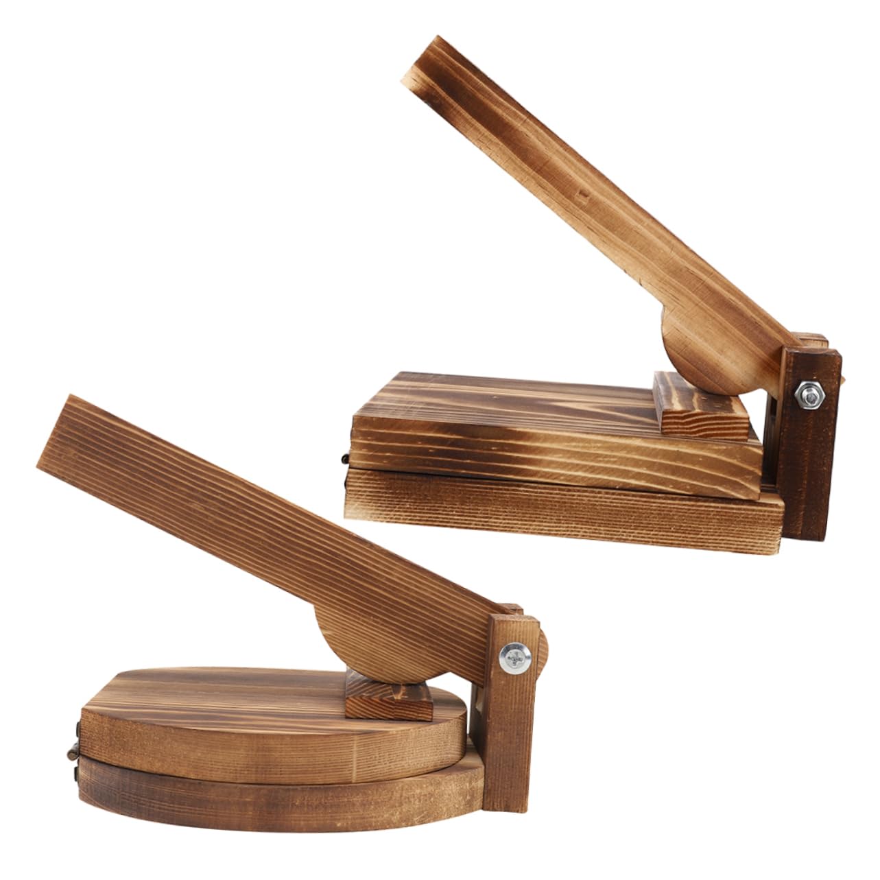 Sosoport Prensa De Madera Para Masa De Dumplings y Empanadas 2 Piezas, Molde Manual Cuadrado y Redondo, Utensilio De Cocina Versátil Para Restaurante y Hogar