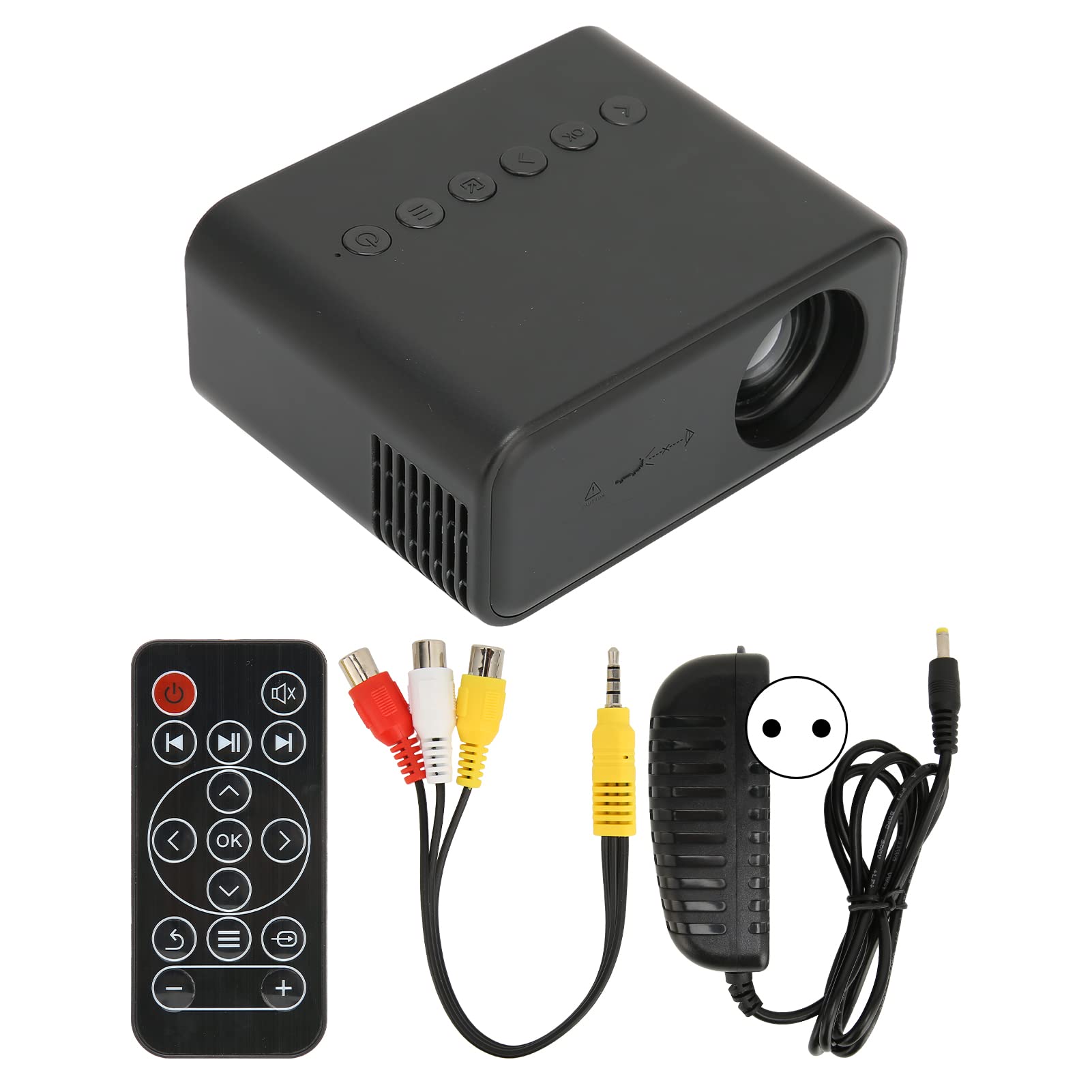 Mini Projektor Obsługa 1080P, Przenośne Kieszonkowe Kino Domowe, Wbudowany Głośnik, 60-calowy Wyświetlacz do Gier Filmowych na świeżym Powietrzu (BLACK)