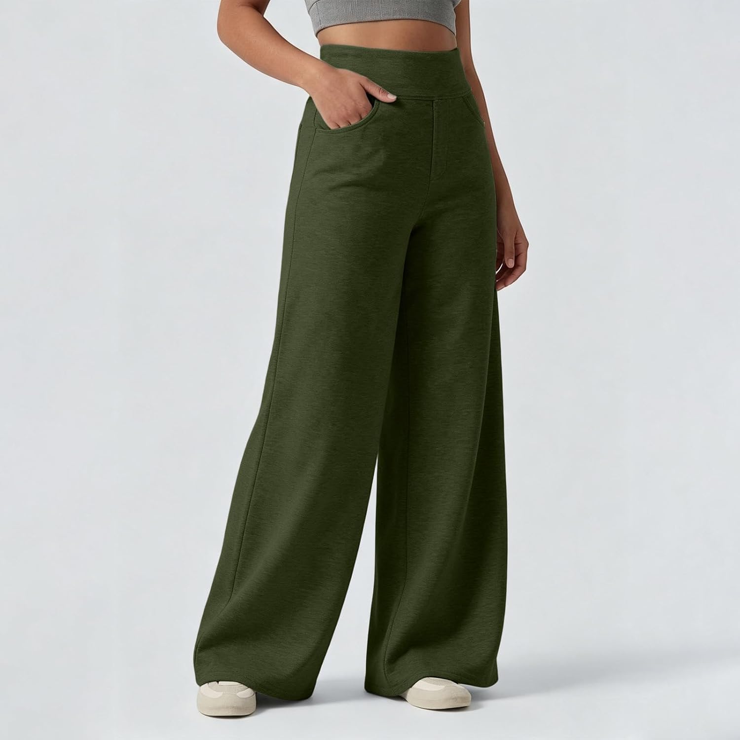 Womens Casual Sweatpants Wide Leg High Waist Workout Pants