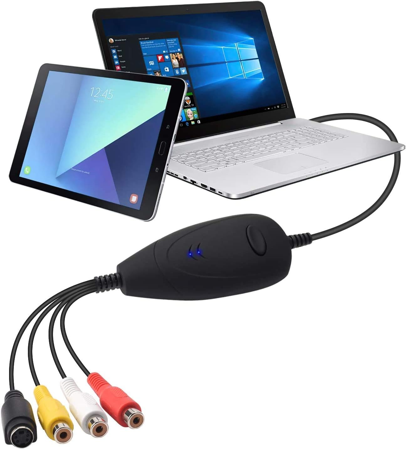 TCNEWCL Capture Card, USB Video Capture Card Devices, VCR VHS TV to DVD Converter, Edit and Digitize Analog Video for Windows Only