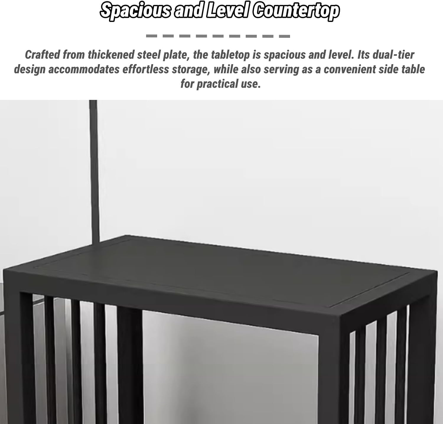 Desktop Aquarium Stand,Aquarium Stand with Elevated Base Design(Black,11.8x11.8 in)