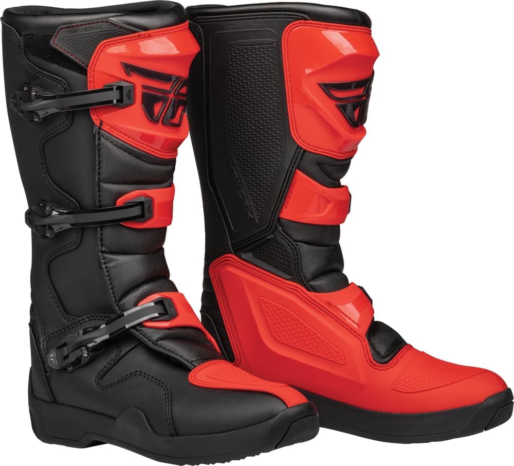 Men's Maverik LT Motocross Dirt Bike Boots, CE EN13634 | Articulated Ankle, Quick-Lock Buckles, Rubber Heat Shield, Lugged Outsole